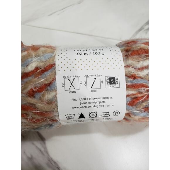 Lot 2 Buttercream Luxe Craft ANGEL HAIR Yarn Blue Rust Butter Cream - Picture 6 of 6